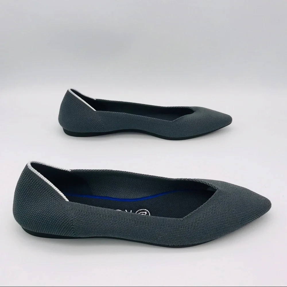 ROTHY’S The Point Pointed Flats EUC - Solid Gray W7.5 - Picture 4 of 9